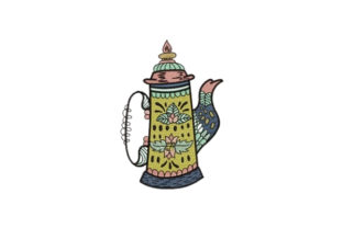Lime Tea Pot: A Fresh Take on Holiday Embroidery